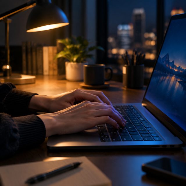 Writing a scoping email from a dark home office
